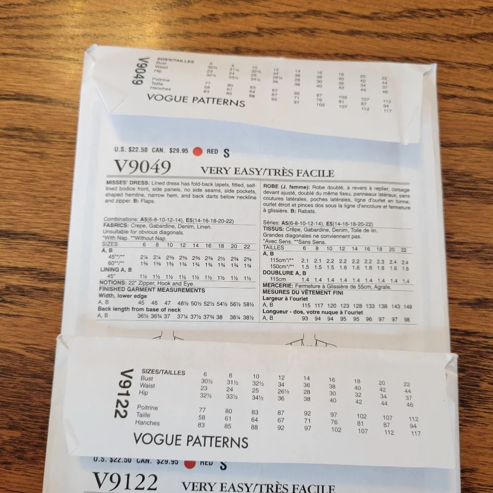 Very Easy Vogue Sewing Patterns (2) ~ Appear Unused ~ 2014 & 2015 ~ Retro Look - Picture 13 of 13
